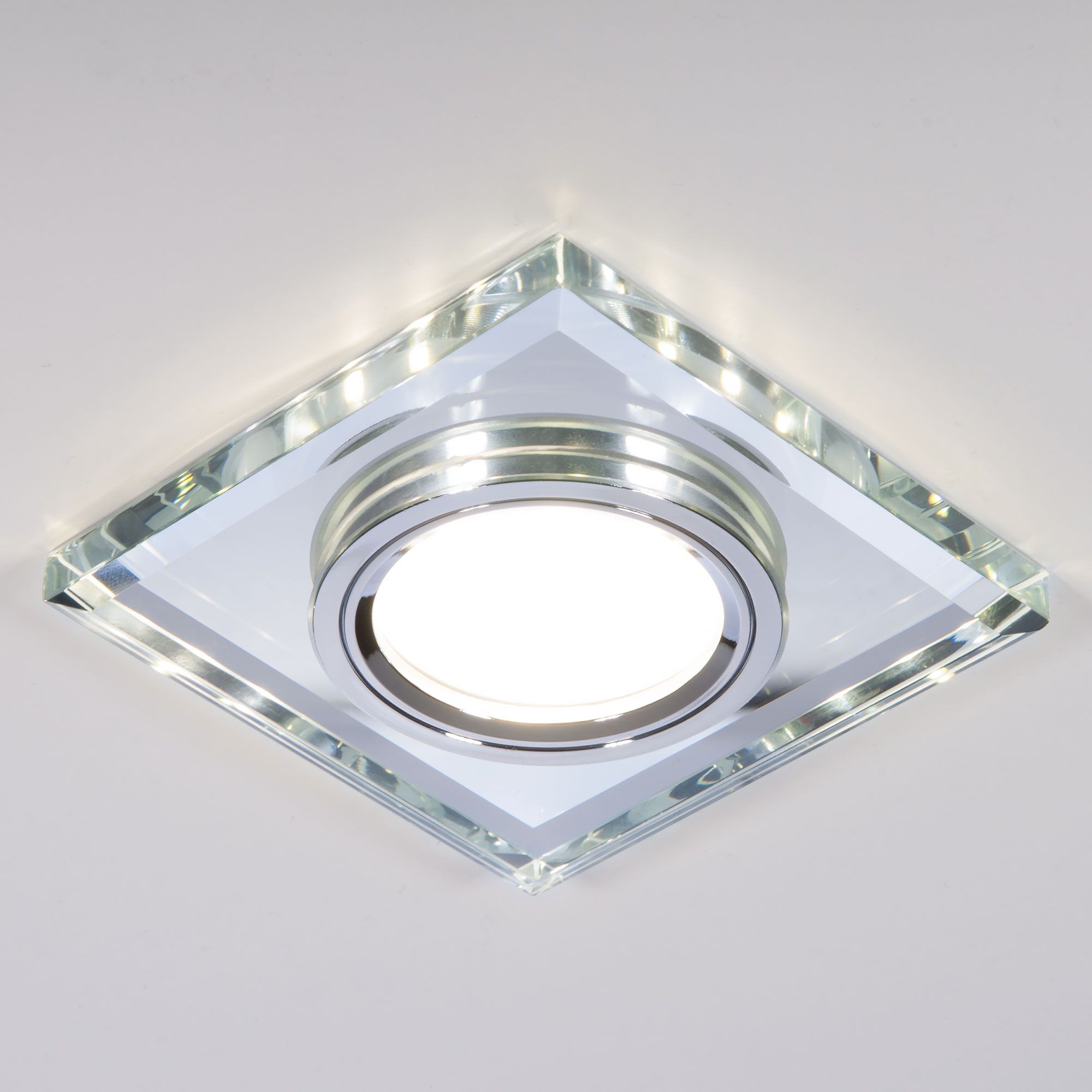 Встраиваемый точечный светильник со светодиодной подсветкой 2229 MR16 SL зеркальный/серебро