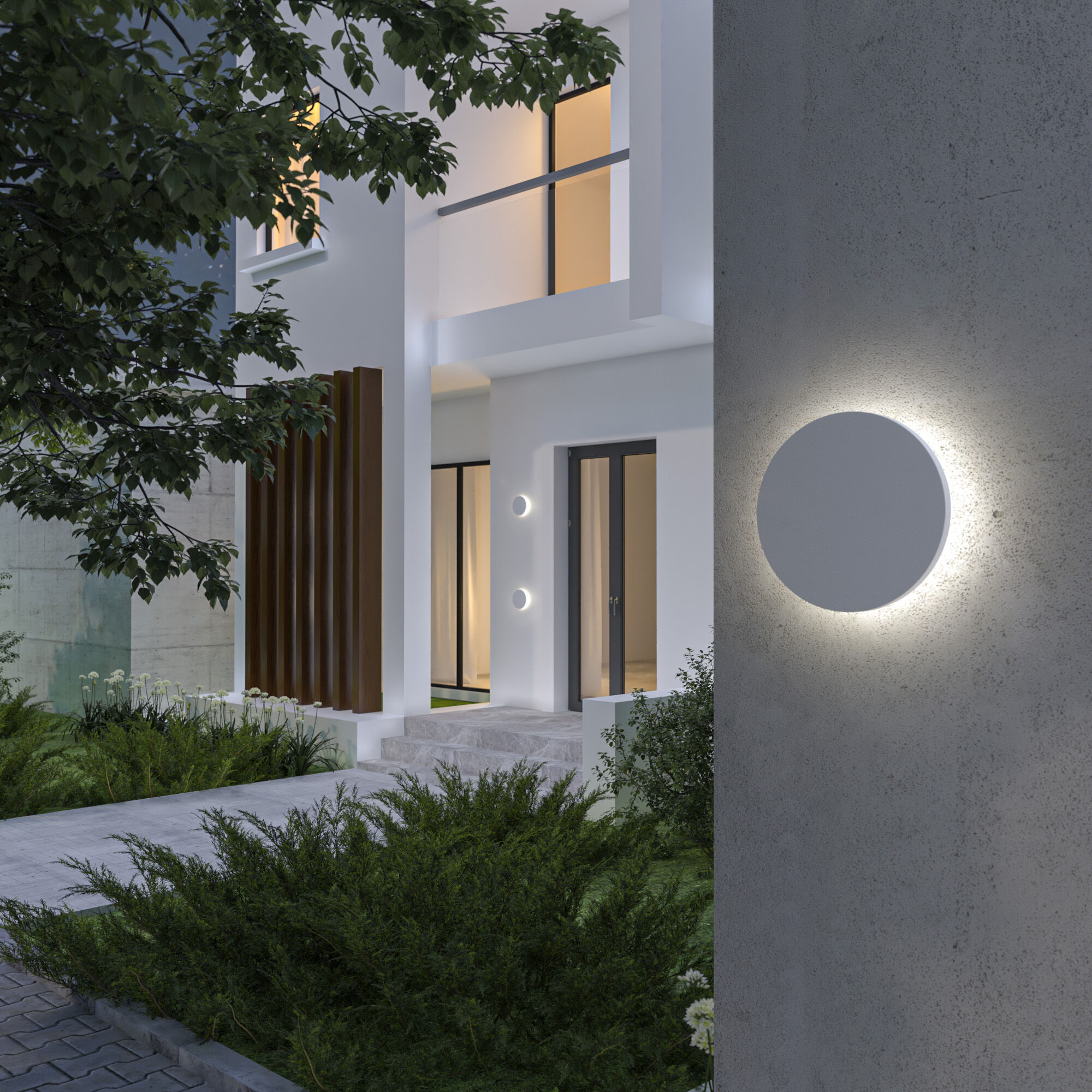 Concept L белый уличный настенный светодиодный светильник 1661 TECHNO LED