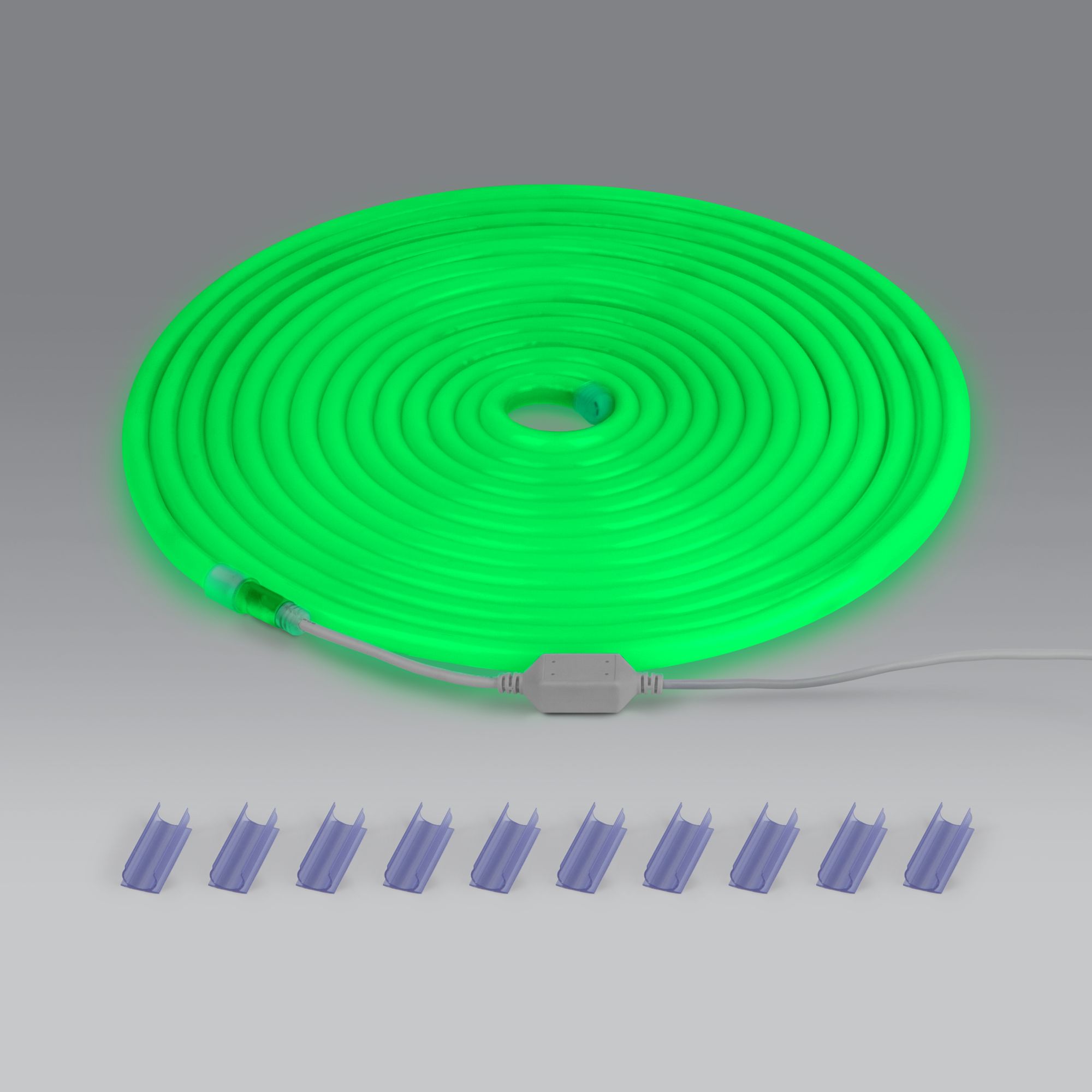 Комплект круглого гибкого неона зеленый 10 м 9,6&nbsp;Вт/м 144 LED 2835 IP67 16 мм LS003 220V