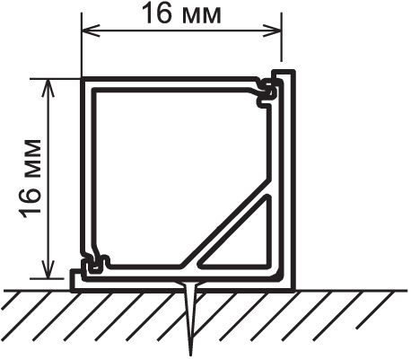 Квадратный угловой  алюминиевый  профиль для  светодиодной ленты LL-2-ALP003