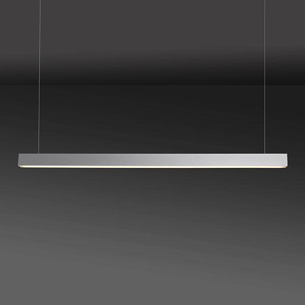 Линейный светодиодный подвесной двусторонний светильник 128см 50Вт 6500К матовое серебро LS-01-2-128-6500-MS