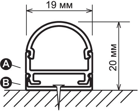 Потолочный алюминиевый профиль для светодиодной ленты, oval LL-2-ALP005