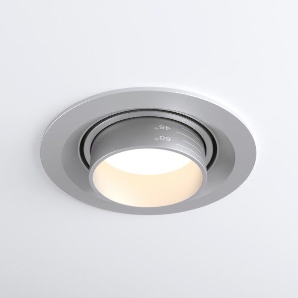 Встраиваемый светодиодный светильник с регулировкой угла освещения Zoom 10W 4200K серебро 9919 LED