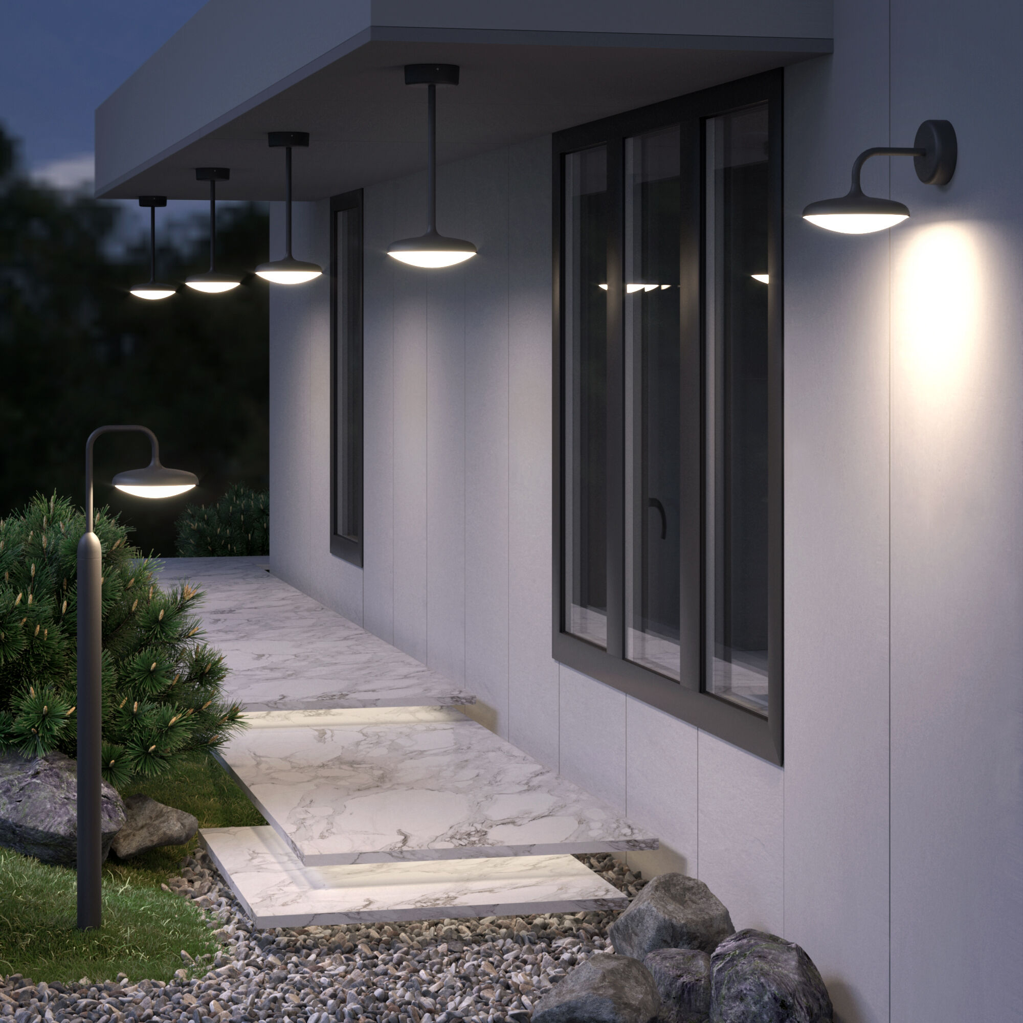 Светильник садово-парковый со светодиодами Portal 35162/D серый