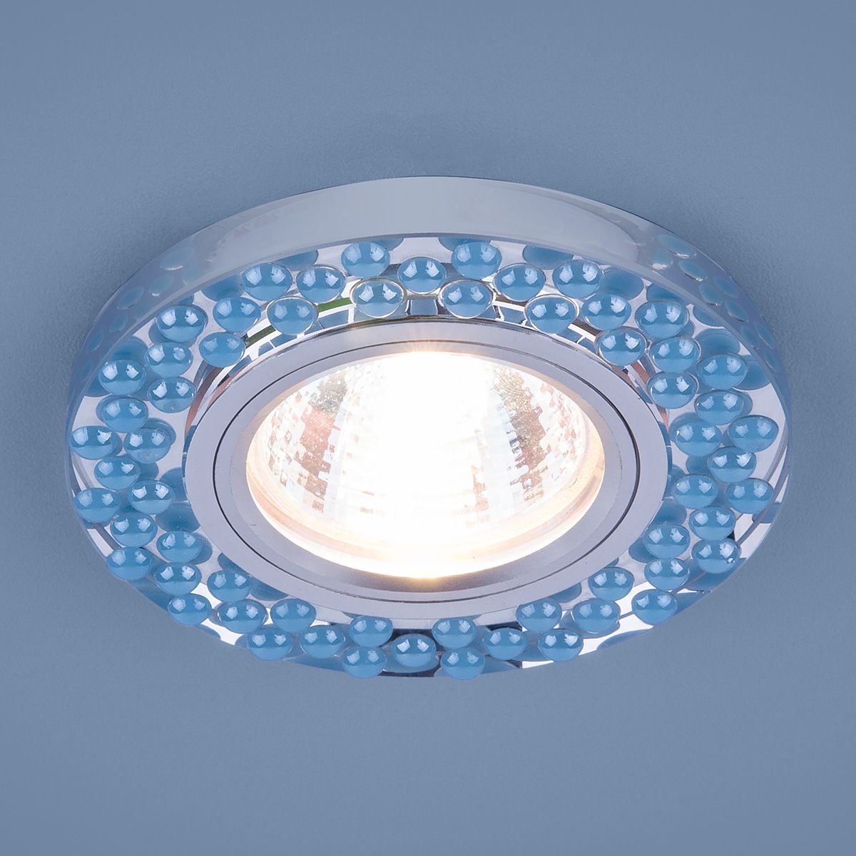 Встраиваемый точечный светильник с LED подсветкой 2194 MR16 SL/BL зеркальный/голубой