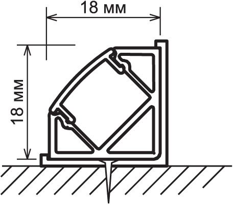 Угловой алюминиевый профиль для светодиодной  ленты LL-2-ALP004