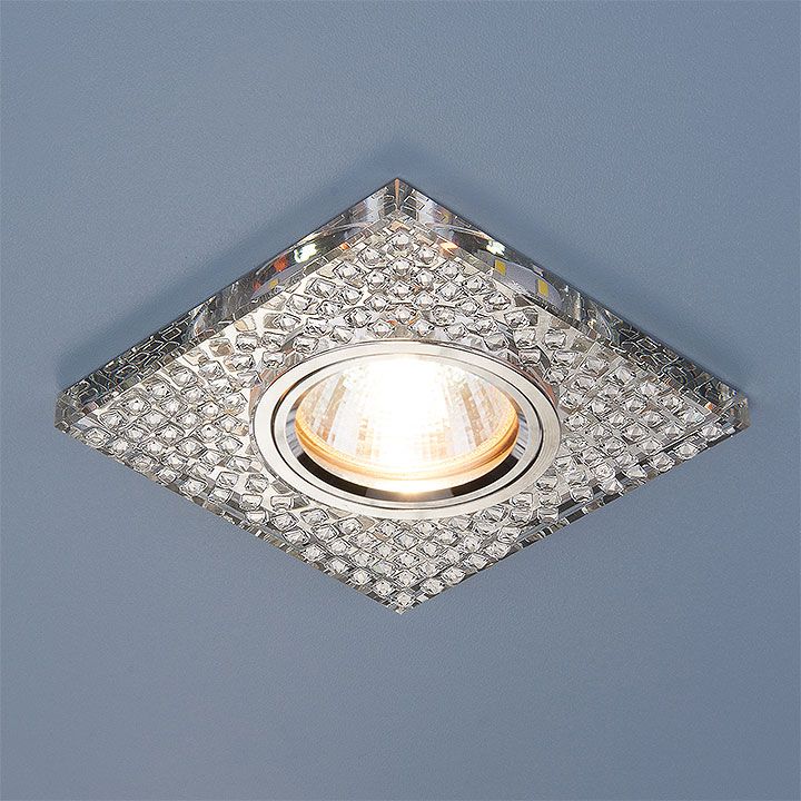 Встраиваемый потолочный светильник со светодиодной подсветкой 2150 MR16 SL зеркальный/серебро