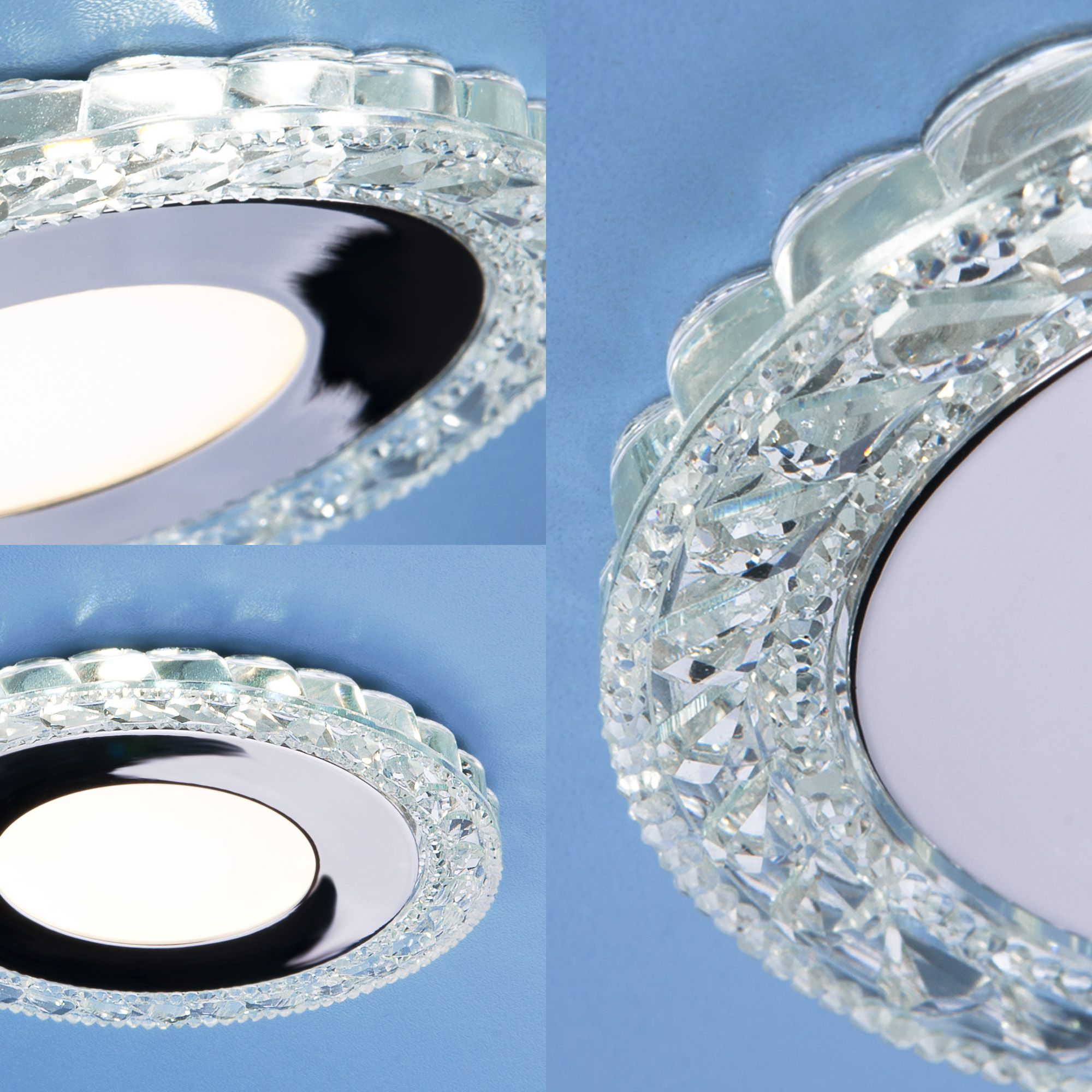 Встраиваемый светодиодный точечный светильник с LED подсветкой 9909 LED 8W CL прозрачный