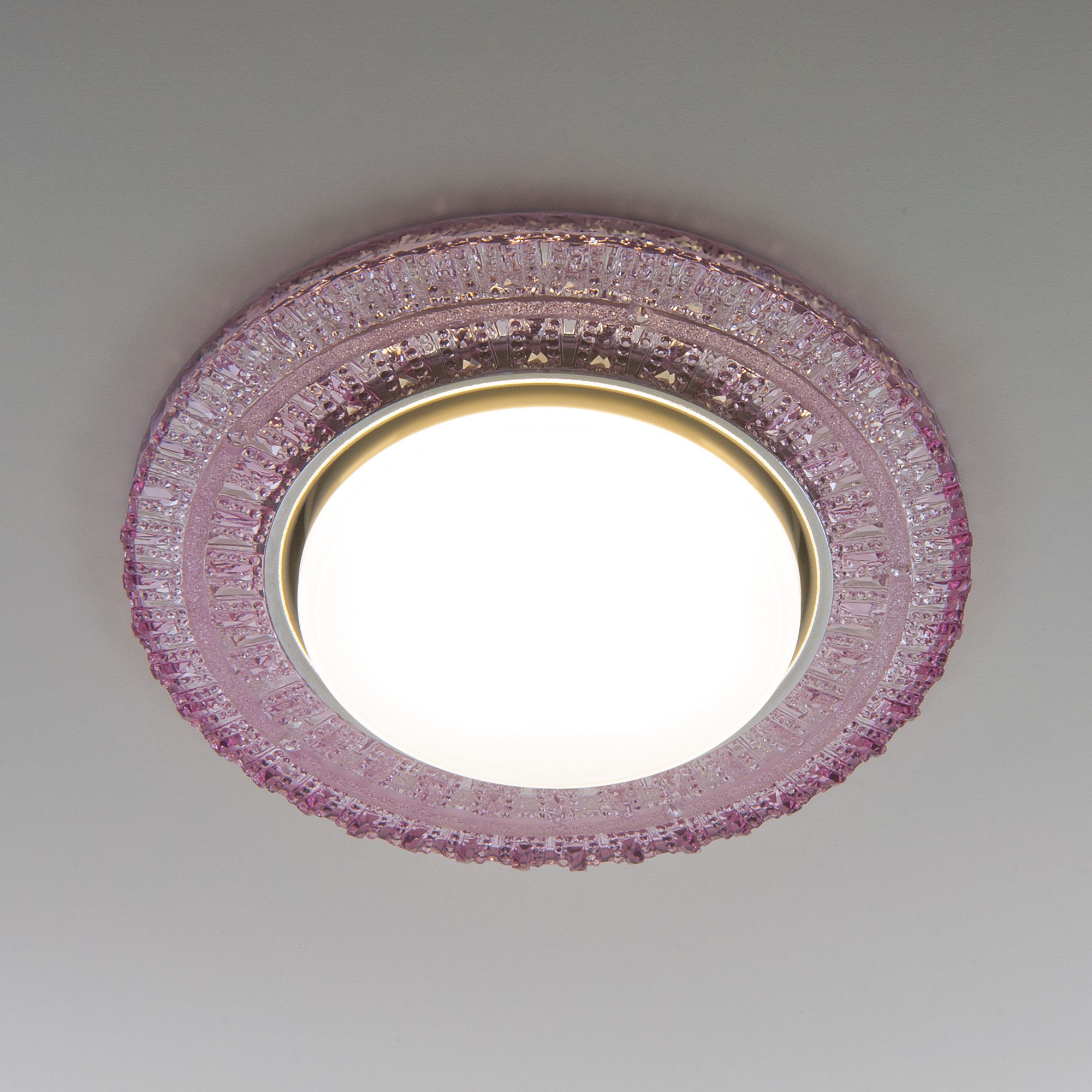 Встраиваемый точечный светильник с LED подсветкой 3028 GX53 PK розовый
