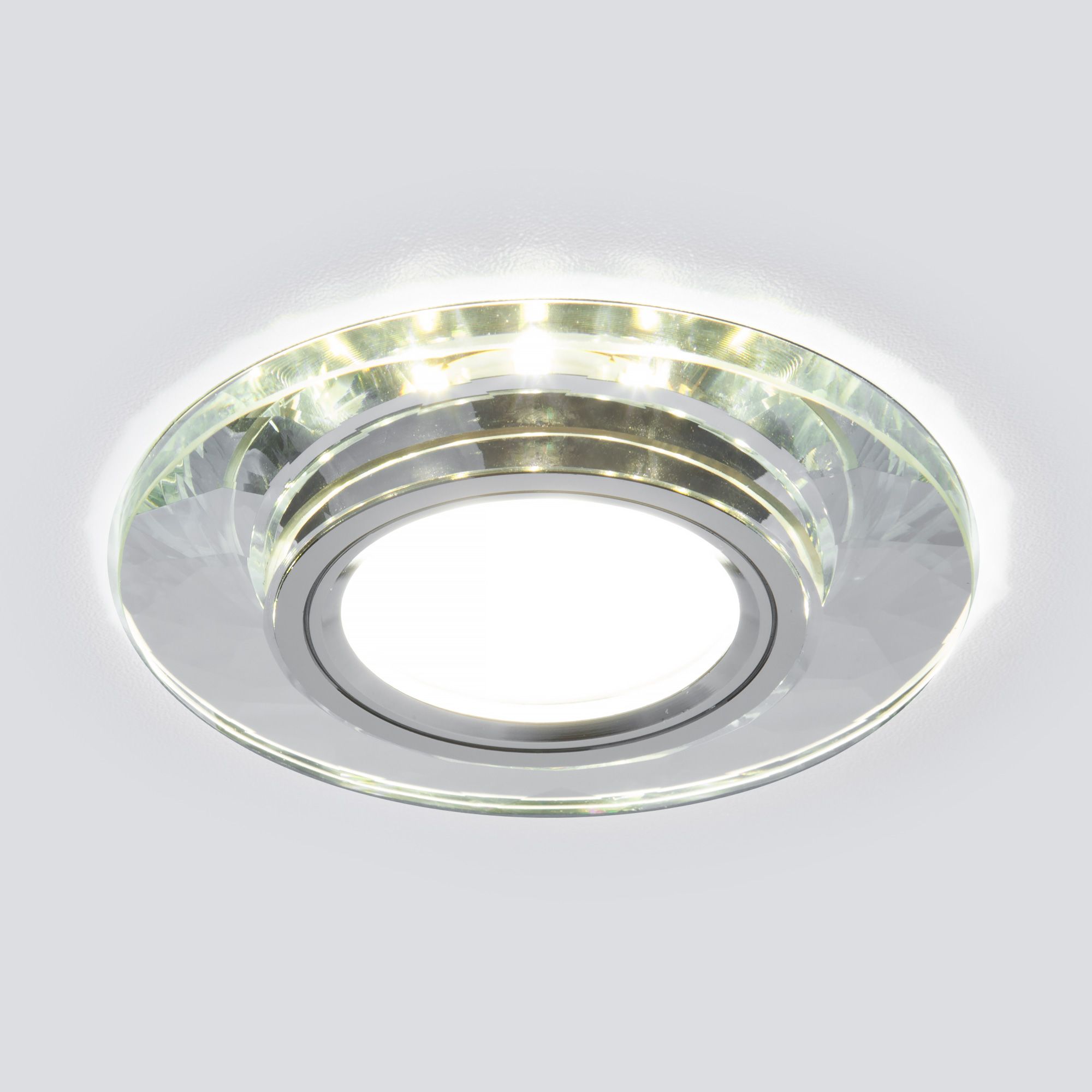 Встраиваемый точечный светильник со светодиодной подсветкой 2228 MR16 SL зеркальный/серебро