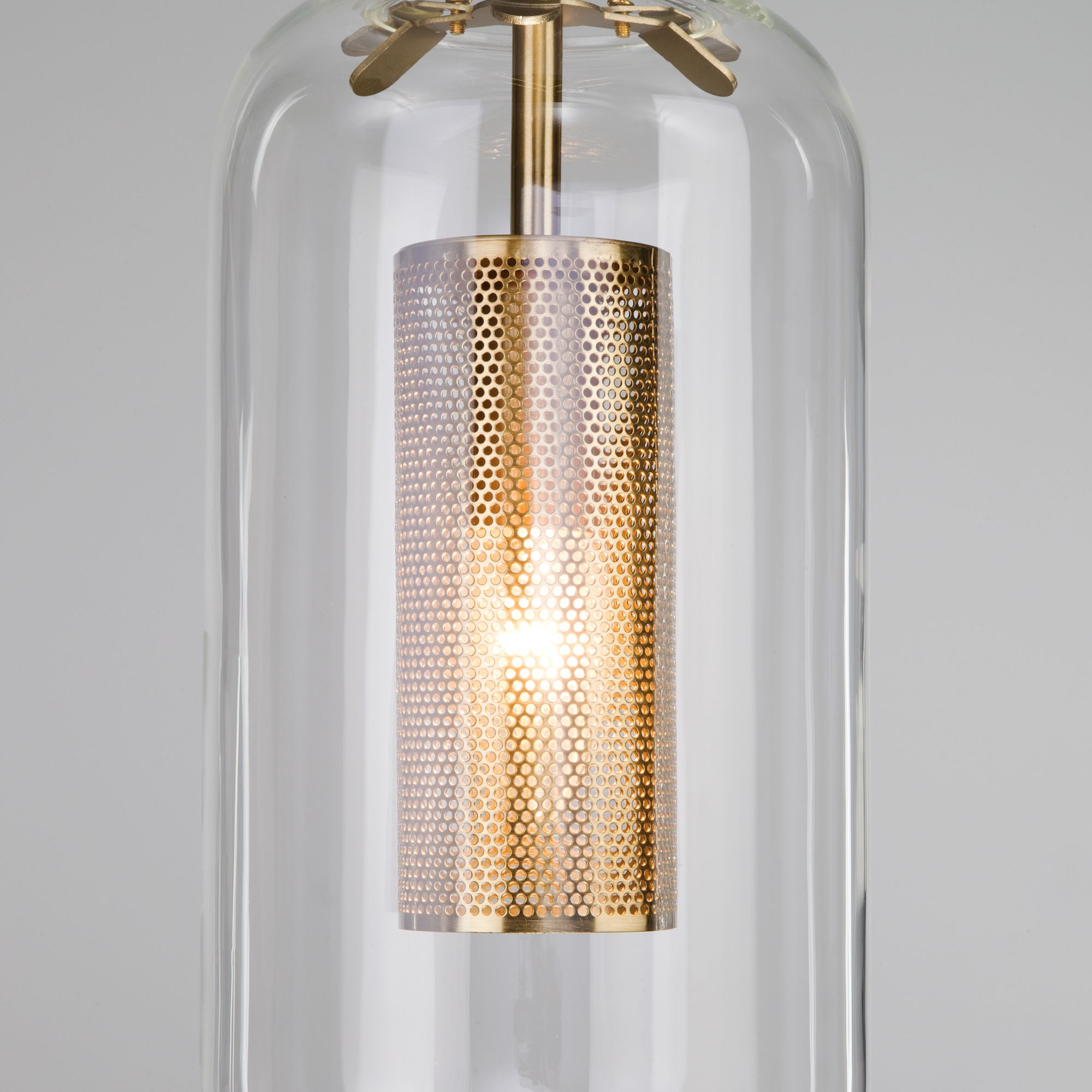 Подвесной светильник со стеклянным плафоном 50201/1 бронза