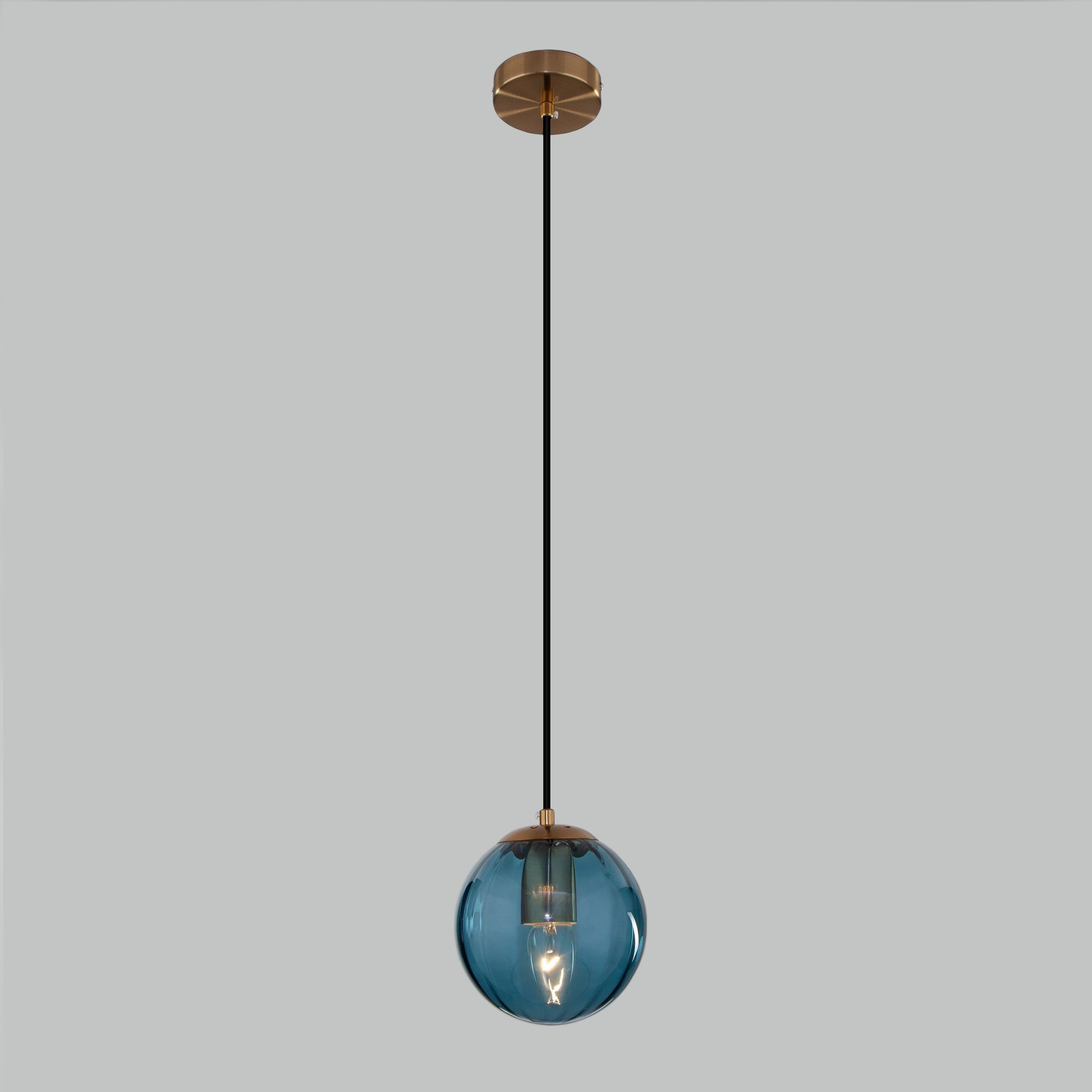 Подвесной светильник со стеклянным плафоном 50207/1 синий