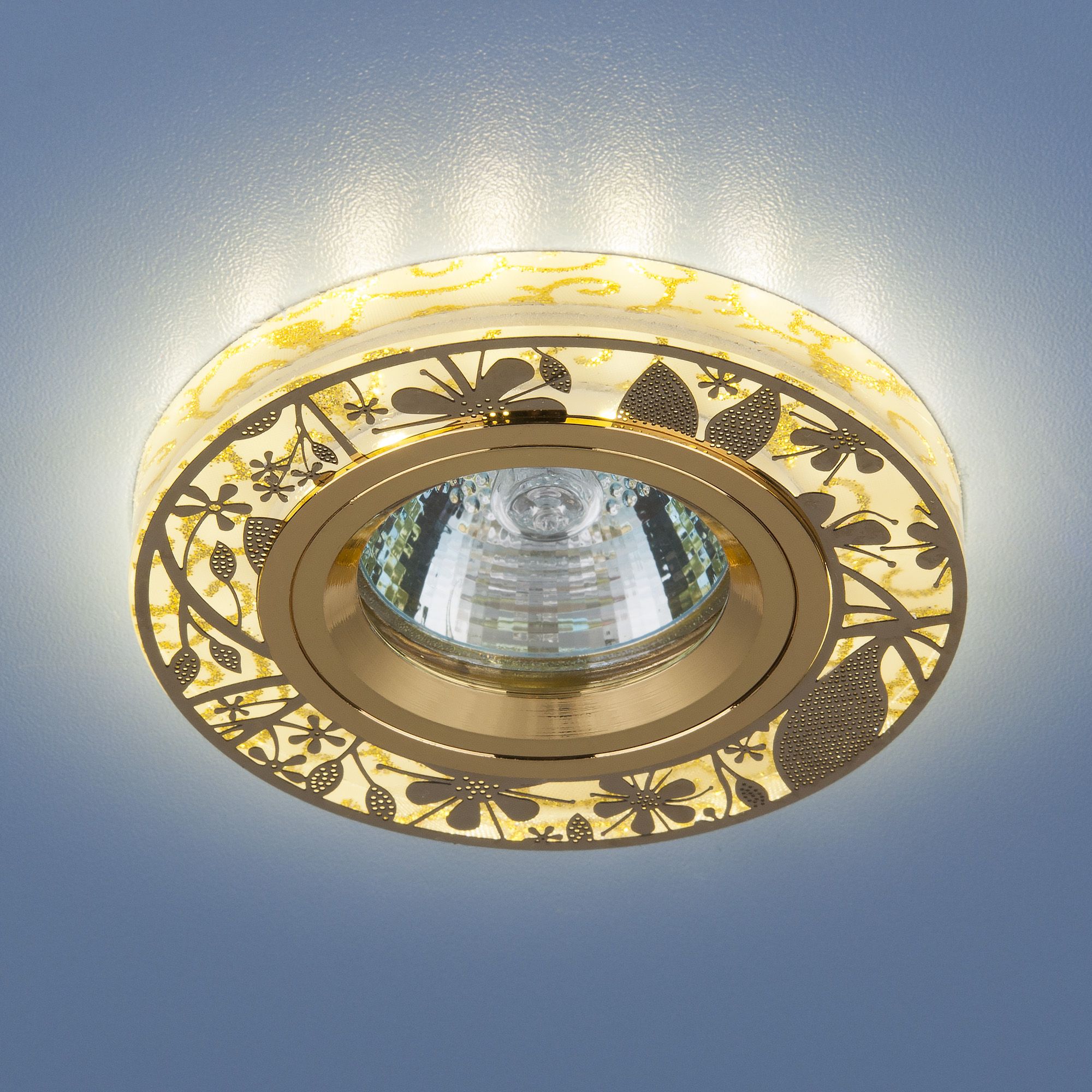 Встраиваемый точечный светильник с LED подсветкой 8096 MR16 GD золото