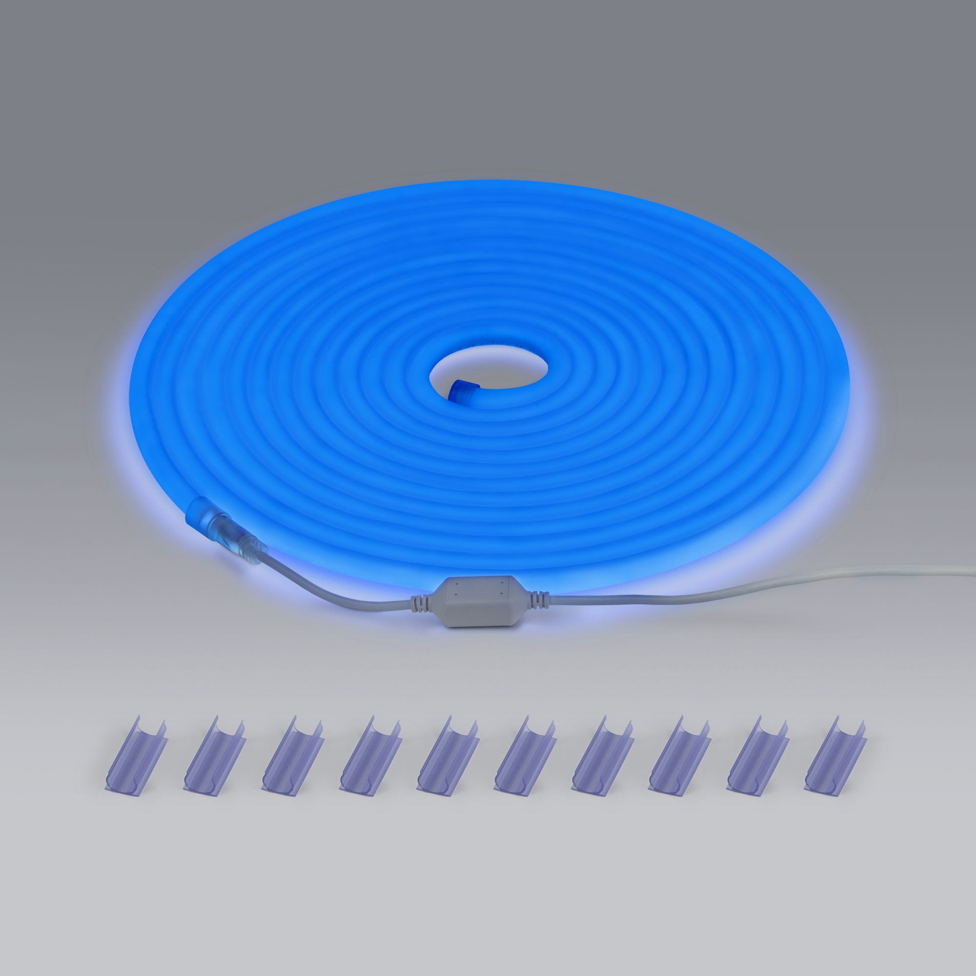 Комплект круглого гибкого неона синий 10 м 9,6&nbsp;Вт/м 144 LED 2835 IP67 16 мм LS003 220V