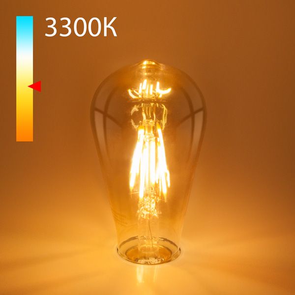 Филаментная светодиодная лампа ST64 6W 3300K E27 (тонированная) BLE2707