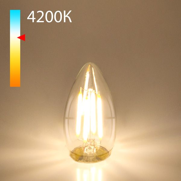 Филаментная светодиодная лампа "Свеча" C35 9W 4200K E27 (C35 прозрачный) BLE2706