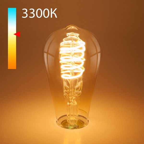Филаментная светодиодная лампа ST64 8W 3300K E27 (тонированная) BLE2717