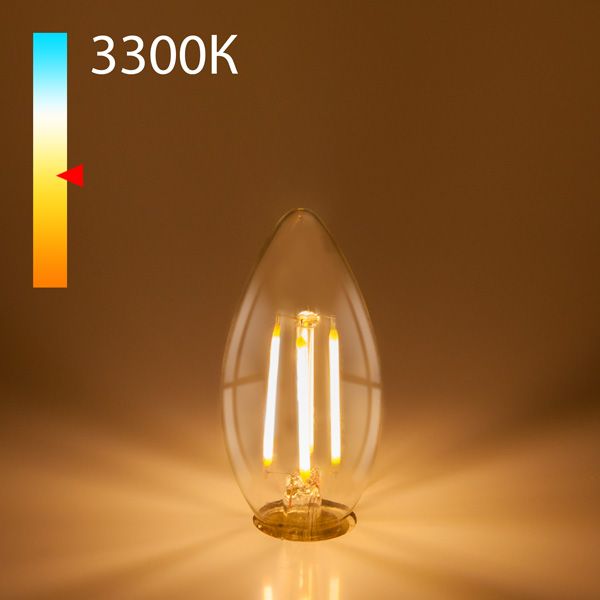 Филаментная светодиодная лампа "Свеча" C35 7W 3300K E14 (C35 прозрачный) BLE1411