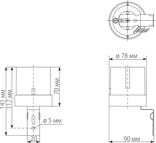 Датчик освещенности 5500W IP44 SNS-L-07 белый