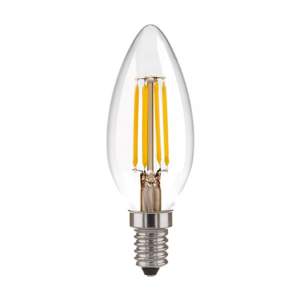 Филаментная светодиодная лампа "Свеча" C35 9W 4200K E14 (CW35 прозрачный) BLE1426