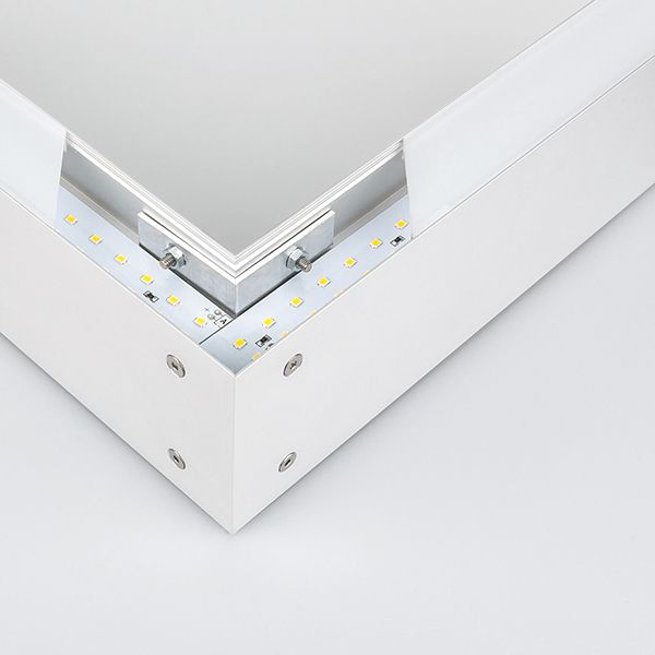 Линейный светодиодный накладной двусторонний светильник 128см 50Вт 4200К матовое серебро 101-100-40-128