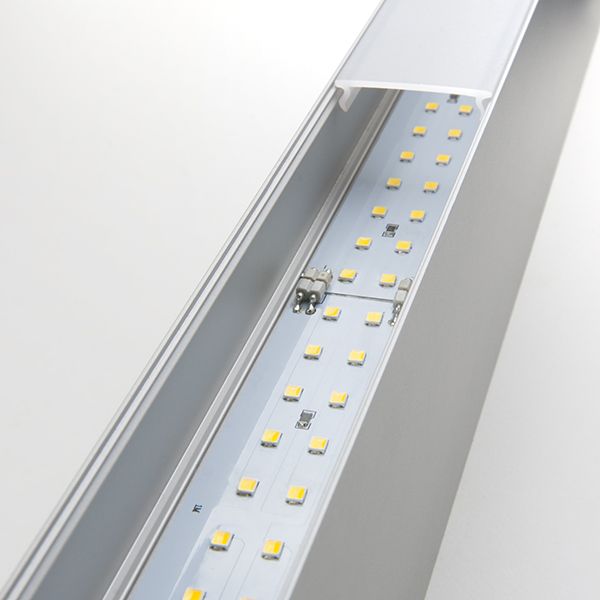 Линейный светодиодный подвесной односторонний светильник 128см 25Вт 3000К матовое серебро 101-200-30-128