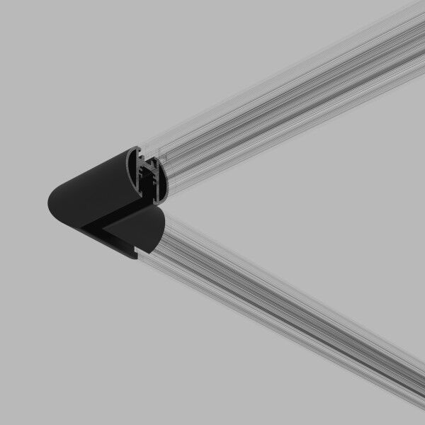 Mini Magnetic Коннектор угловой для накладного шинопровода Round черный 85215/00