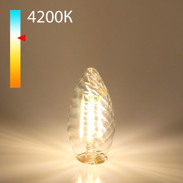 Филаментная светодиодная лампа "Свеча витая" CW35 7W 4200K E14 BL129
