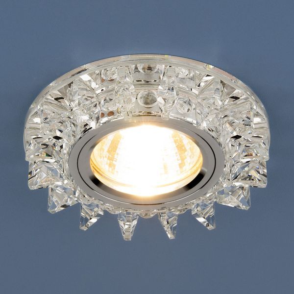 Точечный светильник с LED подсветкой 6037 MR16  SL зеркальный/серебро