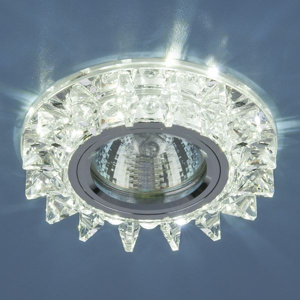 Точечный светильник с LED подсветкой 6037 MR16  SL зеркальный/серебро