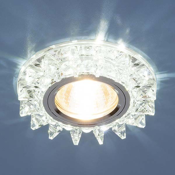 Точечный светильник с LED подсветкой 6037 MR16  SL зеркальный/серебро