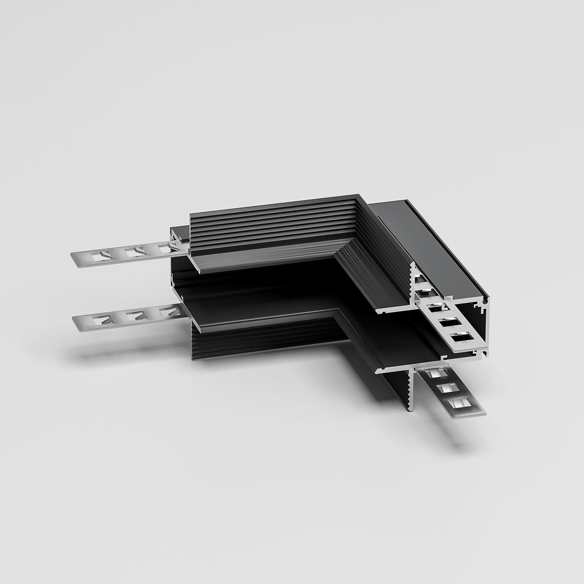 Slim Magnetic Коннектор угловой внутренний для встраиваемого шинопровода под ГКЛ 12,5мм черный 85211/00
