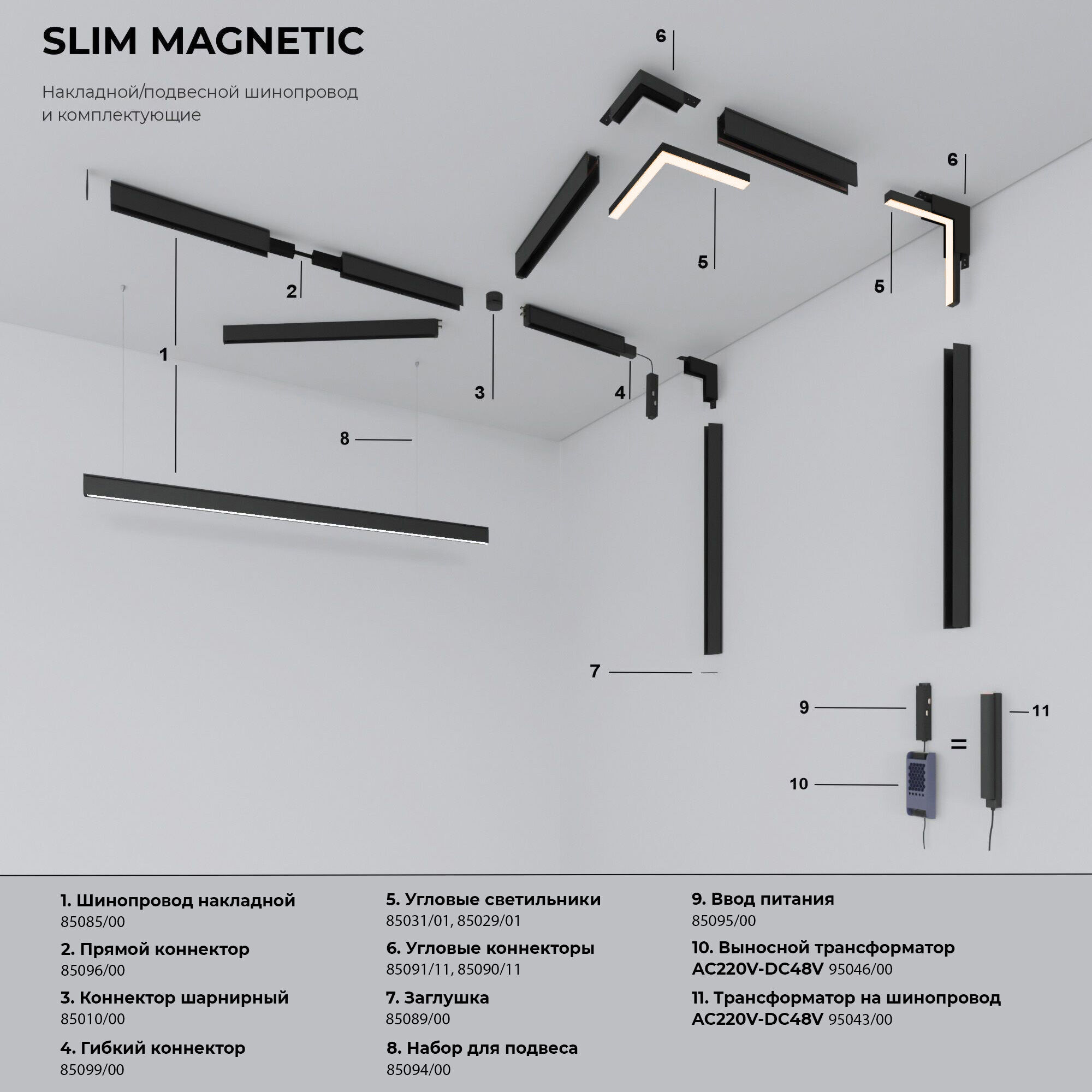 Slim Magnetic R02 Трековый светильник 12W 3000K черный 85012/01
