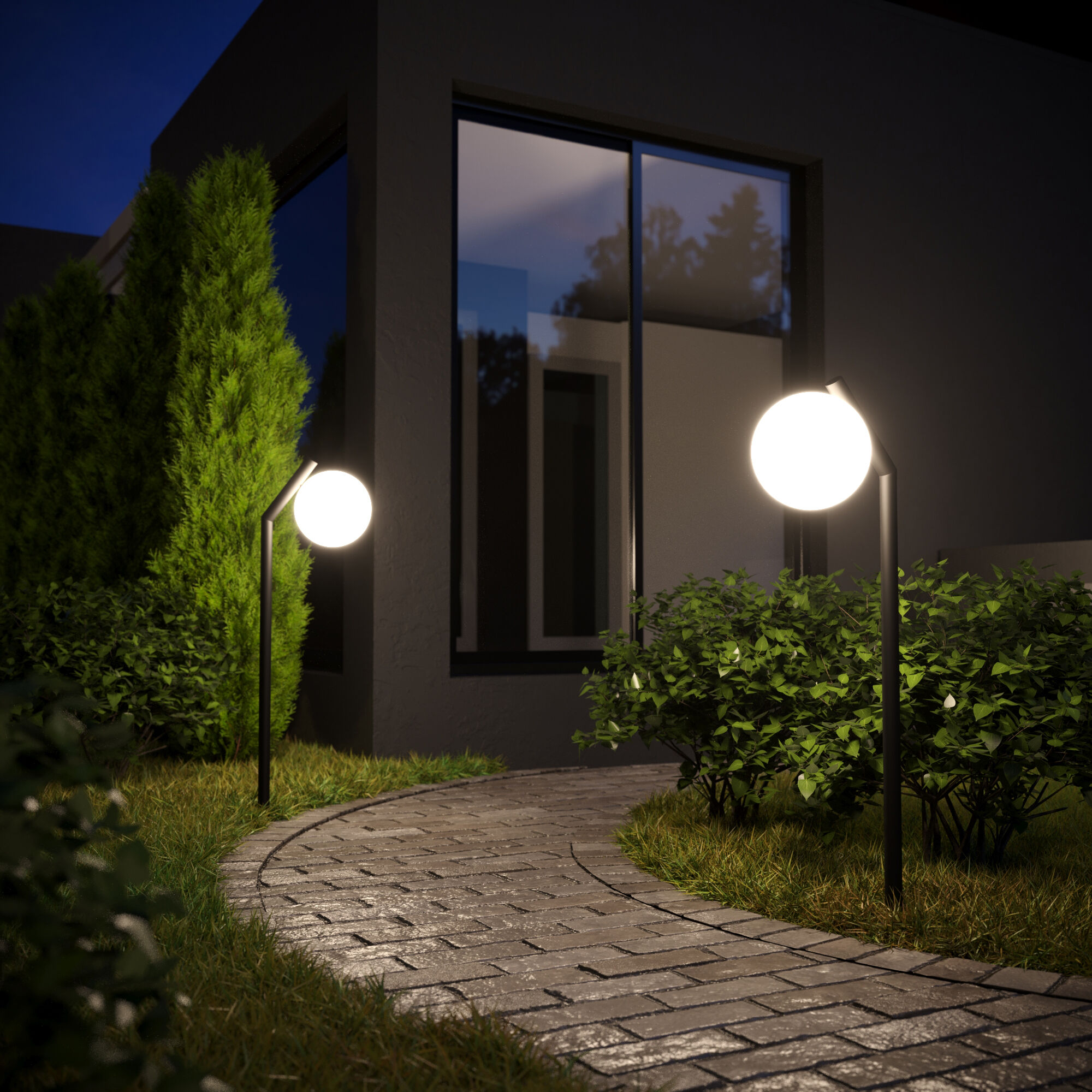 Светильник садово-парковый со стеклянным плафоном Sfera F 35158/F черный