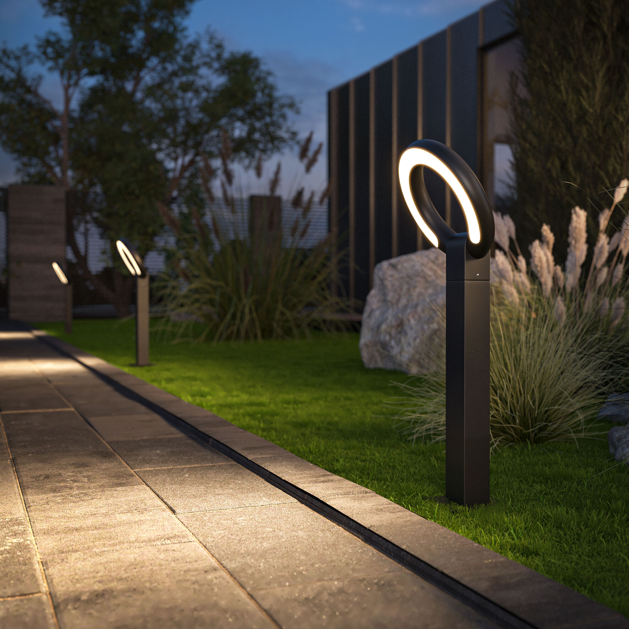 Светильник садово-парковый со светодиодами NAVI LED 35164/F черный
