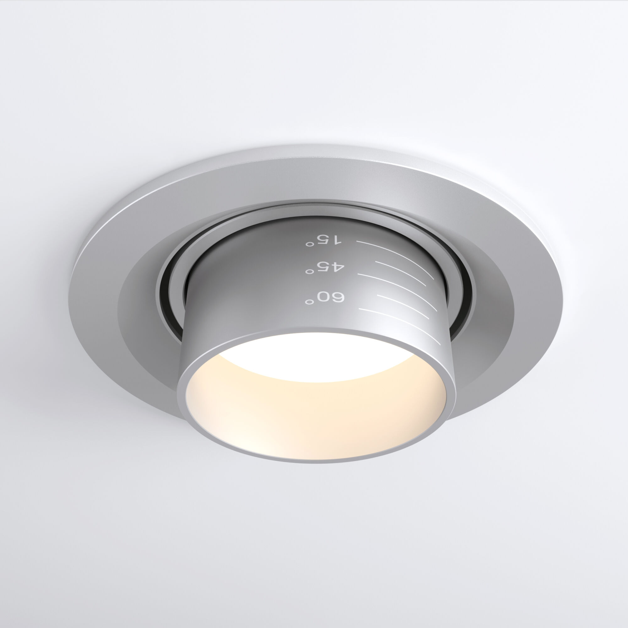 Встраиваемый светодиодный светильник с регулировкой угла освещения Zoom 15W 4200K серебро 9920 LED
